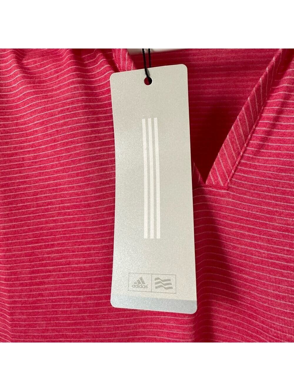 NWT Adidas Ultimate365 Sleeveless Golf Polo M Pink Heather Collared V-Neck $60 - Picture 7 of 8
